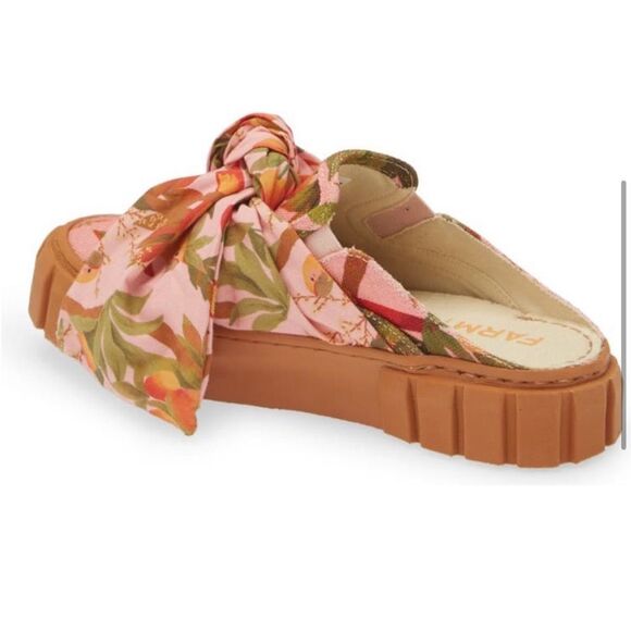 Floral Pink Mules with Bow Detail - Picture 15 of 16